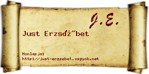 Just Erzsébet névjegykártya